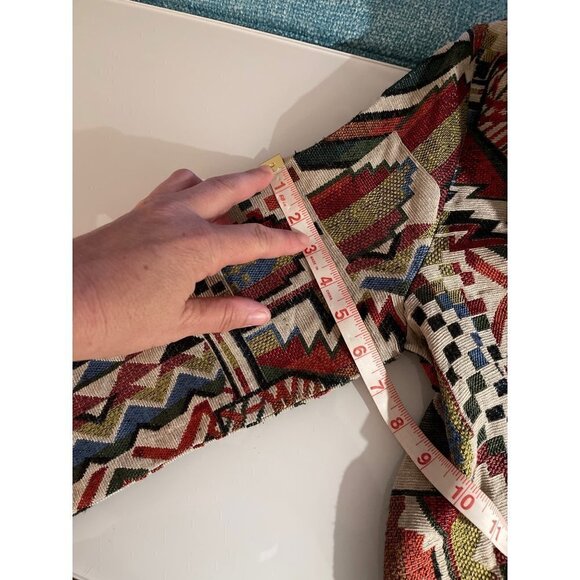 Ryu Open Jacket Medium M Womens Southwestern Fringe Multicolor Fitted Sleeves - Picture 16 of 16